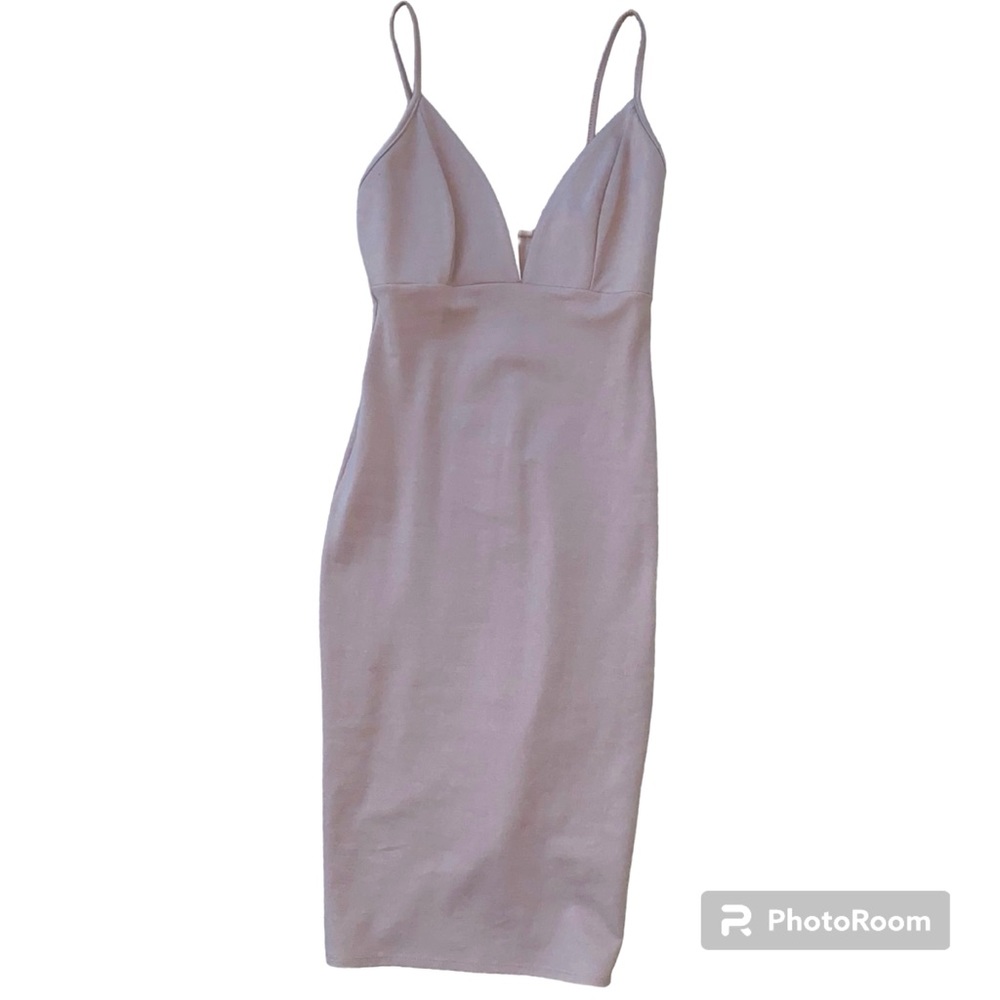Women's V-Neck Sleeveless Cutout Slit Knee Length Bodycon Midi Dress